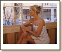 Frau in Sauna